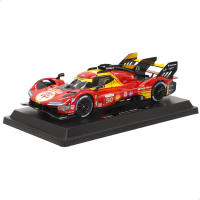 Burago - Maqueta coche Ferrari 499P LMH, coche que compitió en las 24h de Le Mans, fabricado en cuerpo de metal y plástico de calidad, licencia oficial, diseño realista a escala, maquetas de coches en miniatura, Incluye peana expositora para exhibir - details 2