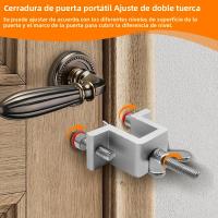 Cerradura De Puerta Portátil Con Doble Ajuste Para Hoteles Seguridad Antigolpes Para Viajes Y Defensa Personal Cerradura De Seguridad Para Puertas De Acero Inoxidable - details 1