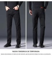 Nuevos Jeans De Invierno Para Hombre Cálidos Con Fleece Pantalones Casuales De Algodón Elásticos Estilo Recto Moda Con Cierre De Cremallera - details 9