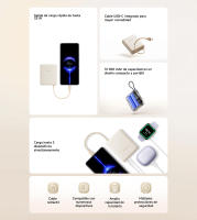 Official | Xiaomi 33W Power Bank 10000mAh (Integrated Cable), Salida de carga rápida de hasta 33 W, Cable USB-C integrado para mayor comodidad, 10 000 mAh de capacidad en un diseño compacto y portátil, Carga hasta 3 dispositivos simultáneamente - details 1