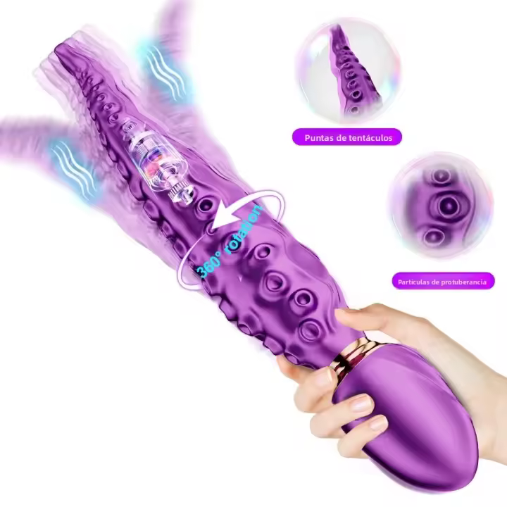 Vibrador Anal Rotativo 360° G Spot Clit Estimulación Vagina AV Mágica Linterna Masajeador Para Mujeres Juguete Sexual Dildo Masturbación - 1
