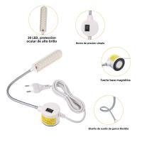 Luz De Máquina De Costura 6W 30LEDs Base Fija Tubo Flexible De Patas De Pato Para Tareas Domésticas Fuente De Alimentación AC110-250V - details 1