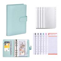 Cuaderno De Presupuesto PU Cuero Pequeño Organizador De Ahorro De Dinero Con Bolsillos Y Envolventes Para Dinero A6 Planificador - details 8