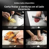 Tabla De Cortar De Acero Inoxidable Doble Cara Antideslizante Gruesa Antibacteriana Y Anti-moho Para Cocina - details 7