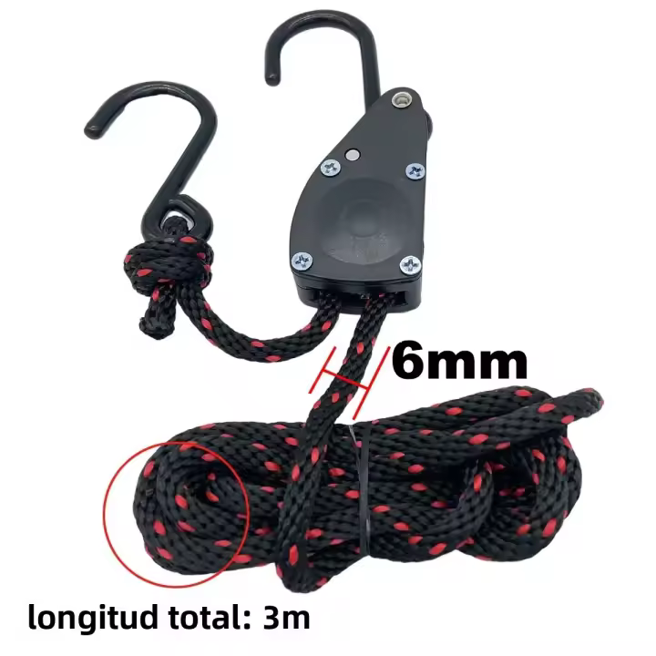 Cuerda De Ataque Para Tienda De Campaña 6mm 2/3/5m Exterior Resistente Al Viento Con Cierre Ratcheteado Gancho De Ancoraje De Polipropileno - 1