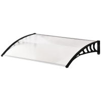 Outsunny Tejadillo de Protección Marquesina para Puertas y Ventanas contra Sol y Lluvia con Paneles de Policarbonato Barras de Aleación de Aluminio Transparente - details 0