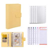 Cuaderno De Presupuesto PU Cuero Pequeño Organizador De Ahorro De Dinero Con Bolsillos Y Envolventes Para Dinero A6 Planificador - details 6
