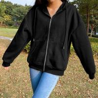 Sudadera De Mujer Con Capucha Y Cremallera De Primavera Otoño Color Sólido Manga Larga Bolsillos Cierre De Cremallera Exteriores - details 39