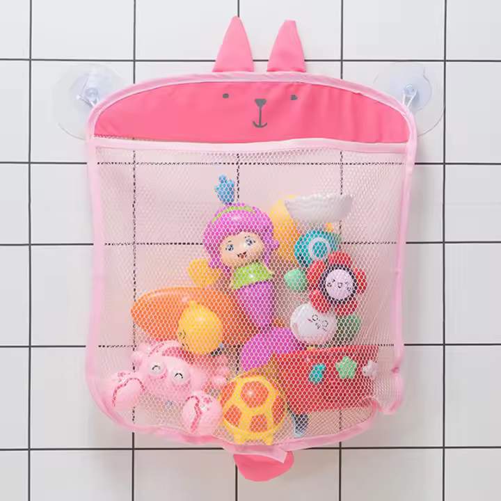 Bolsa de Red para Juguetes de Baño Infantil - Cuelga con Ventosas (Diseño Patito, Drenaje Rápido y Antihongos) - 1