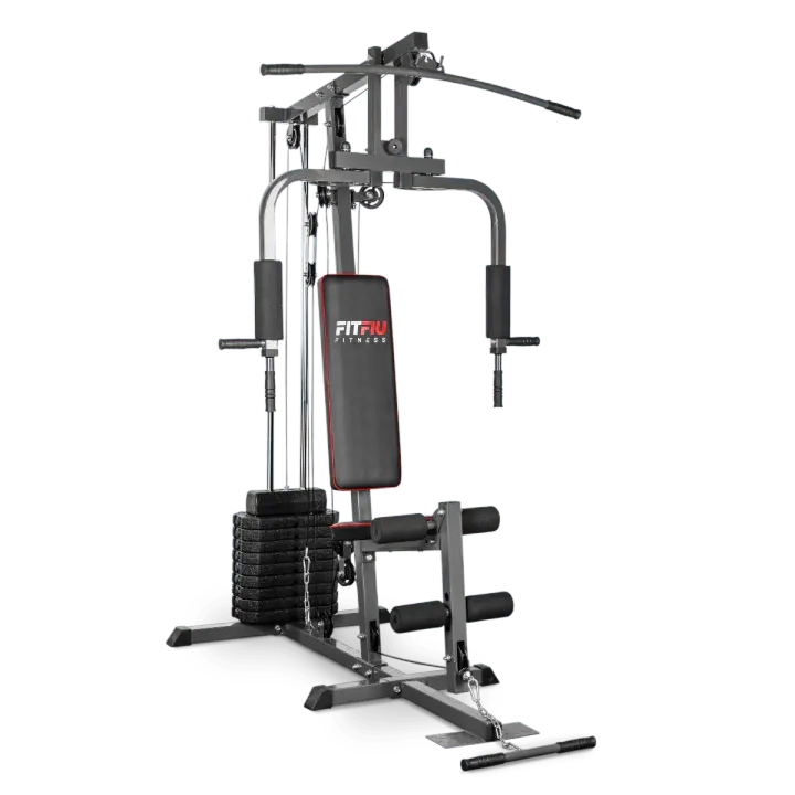 FITFIU Fitness GYM-100 - Multiestación Máquina de Musculación, Full-Body Workout con Pesas, Estación de Mariposa, Remo, Barra de Ejercicios, Entrenamiento Completo para Fitness en Casa - 1