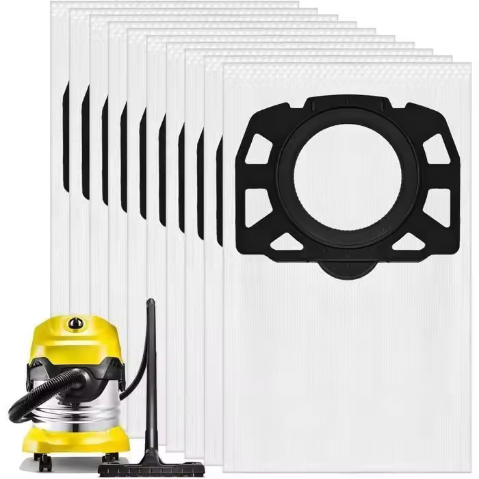 Netboat - Bolsas para aspiradora KFI‑487 compatibles con Kärcher WD4‑6, KWD4‑6 y MV4‑6, de tejido no tejido tricapa resistente al desgarro, aptas para uso seco y húmedo - 1