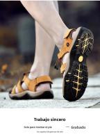 Zapatillas De Playa Para Hombre Cuero Antideslizante Casual Aumento De Altura Cómodas Zapatillas Deportivas Hombre Sandalias De Verano - details 28