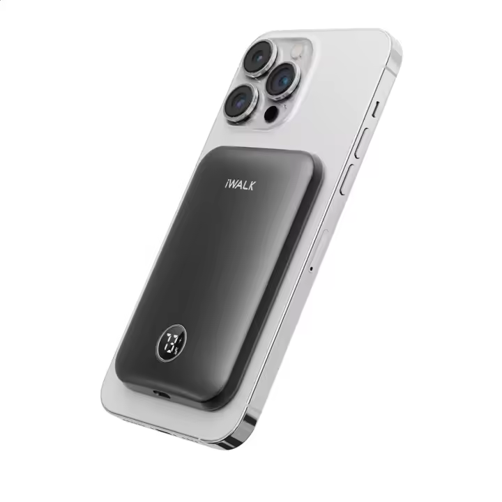 Cargador Portátil Magnético Slim 5000mAh con Carga Inalámbrica Rápida 15W, Power Bank con Pantalla LED y Diseño Compacto Antideslizante, Batería Externa Compatible con iPhone 15/15 Pro/15 Pro Max/14/13/12 Series, Color Negro - 1
