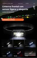 Linterna Frontal LED Recargable Mini Con Sensor Torch De Mano Para Camping Y Búsquedas Luz De Cabecera Potente Y USB - details 4