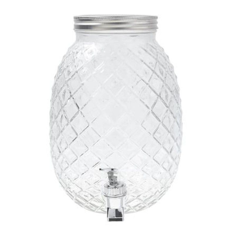 Maxia Market - Tarro dispensador con grifo y tapa Volga 4 o 8 Litros Cristal vidrio para agua o bebidas