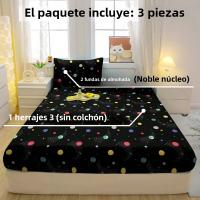 Juego De Sábanas Modernas Y Sencillas De 3 Piezas Con Patrón De Estrella Mate Cubierta De Cama Impresa Para Dormitorio 100% Poliéster 200 TC - details 1