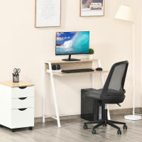 HOMCOM Escritorio Mesa de Ordenador 84x45x85 cm con Encimera de Madera y Patas de Metal Estilo Moderno para Oficina Estudio Dormitorio Carga 20 kg Roble - details 1