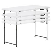 Lifetime - Mesa plegable portátil ajustable, altura regulable 61-91,5 cm, máx. 340 kg, superficie resistente a manchas y rayos UV, estructura de acero, polietileno, color blanco, exterior, fácil almacenaje - details 0