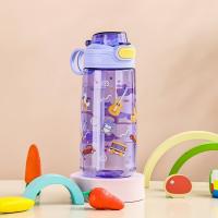 Botella De Agua 550ml Con Tapa De Cerradura Segura Y Pajita Para Niños Dibujos Animados Resistente a Fugas Para Camping Viajes Y Exteriores - details 5