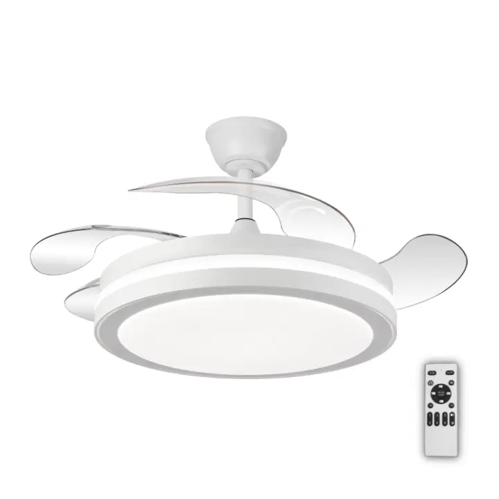 Ventilador de Techo TOP VENTAS ASPAS INVISIBLES Ultra Silencioso 82w en total Modo lámpara Luz LED 50W 6200 Lm con Máxima Iluminación (3 tonos), Motor DC 32W 6 Velocidades, Memoria de Color, Mando a Distancia y Temporizador - Diseño elegante - 1