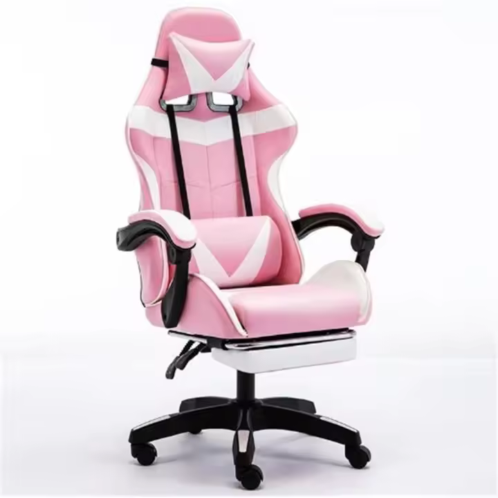 Silla de gaming CON repozapiel Oficina Soporte Lumbar Giratoria Escritorio Sillon Ruedas Despacho casa sillas profesional LOL ordenador WCG CON Reposapiés - 1