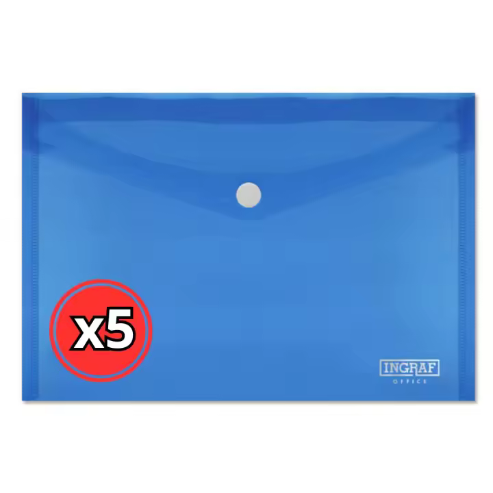 SOBRES DE BROCHE TAMAÑO A5 CUARTILLA AZUL INGRAF - PACK 5 UNIDADES - 1