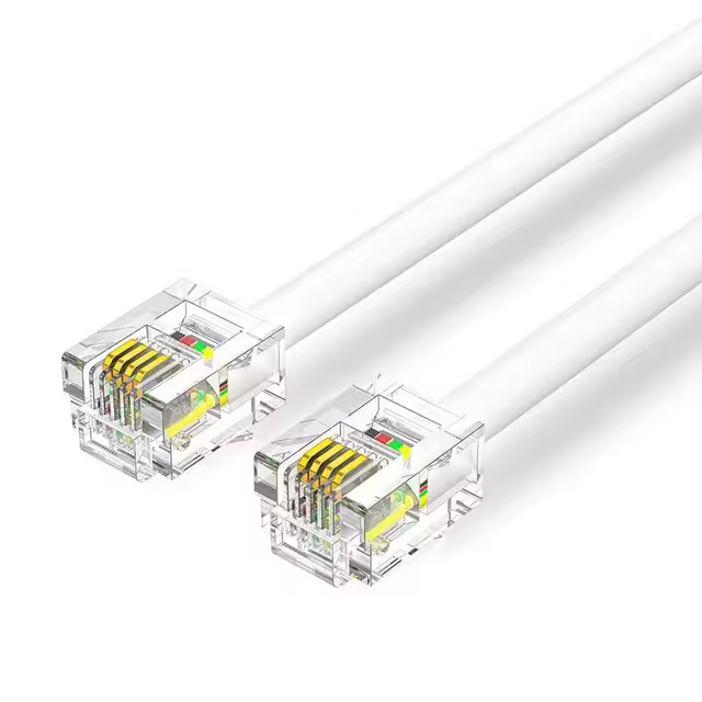 Cablepelado Cable telefónico RJ11 6P4C M-M, 10 m, color blanco - 1