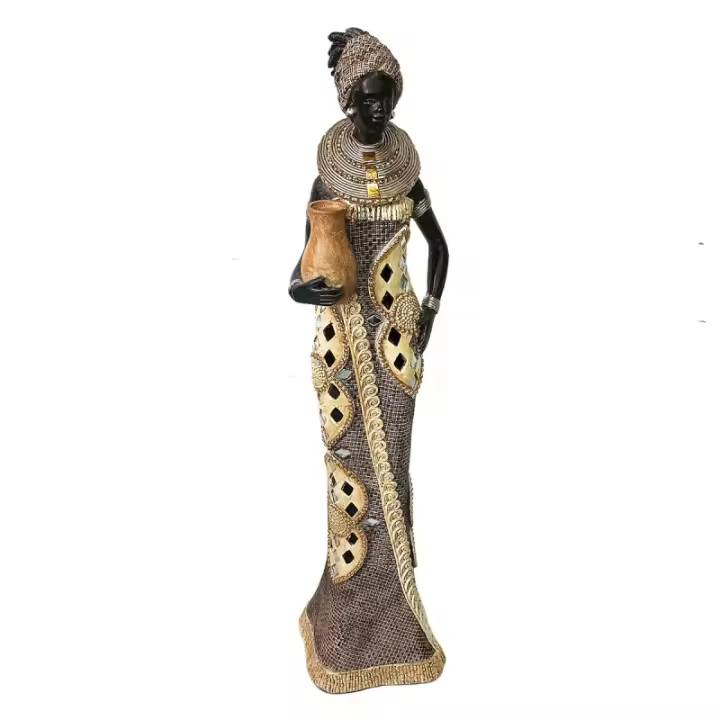 Signes Grimalt Figura Decorativa Africana Africanas y Elefantes Beige 36x10x9cm - 1