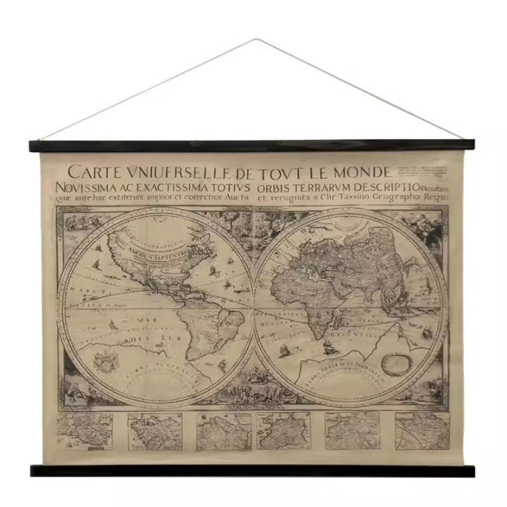 Signes Grimalt ORIGEN Home Decor Lienzo Enrollable Mapamundi Cuadros Marrón Rectangular 75x100x2cm 33841 - 1