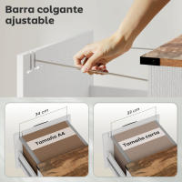 HOMCOM Cajonera Escritorio con Cajones, Cajonera de Oficina, Mueble Archivador, Soporte para Impresora, con Riel Colgante para A4 y Carta, Blanco - details 5
