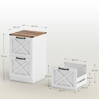 HOMCOM Cajonera Escritorio con Cajones, Cajonera de Oficina, Mueble Archivador, Soporte para Impresora, con Riel Colgante para A4 y Carta, Blanco - details 2