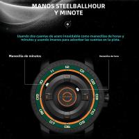 Reloj De Cuarzo Para Hombre Daniel Gorman DG0221 Negro Impermeable Con Correa De Silicona Y Acero Inoxidable Magnetismo Driven Verde - details 1