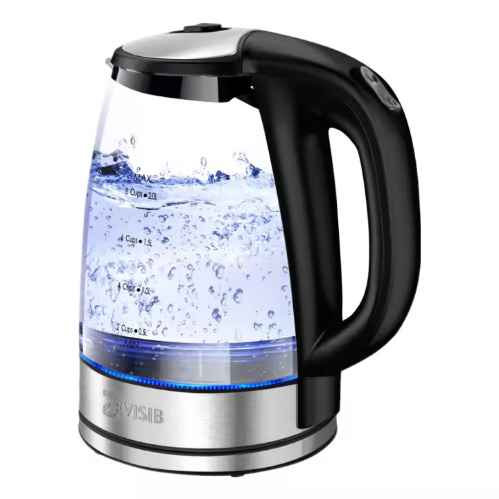 Hervidor Eléctrico DEVISIB 2L 2200W Con Indicador LED Filtro Removible Cuerpo De Vidrio Ideal Para Té Y Café Boil Water - 1