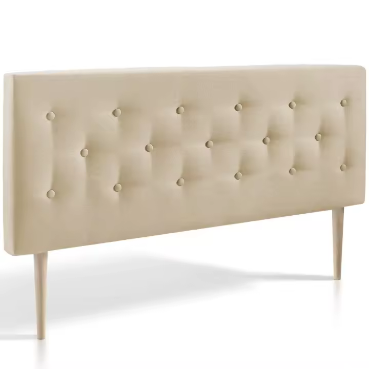VS Venta-Stock Cabecero Tapizado Oslo en Lona Beige de Alta Calidad - 1