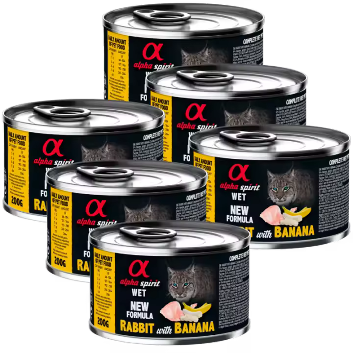 Alpha Spirit Alimento Húmedo para Gatos sabor Conejo con Plátano | 100% Natural y Sin Cereales - 1
