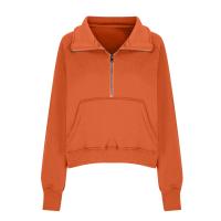 Nueva Sudadera De Mujer Con Capucha Cuello Erguido Otoño Invierno Color Sólido Fleece Manga Larga Bolsillos Cierre Media Pullover Suave - details 50