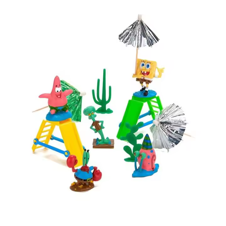 Molto Set Decoración para Tartas y Pasteles Bob Esponja - Divertido y Colorido - 1