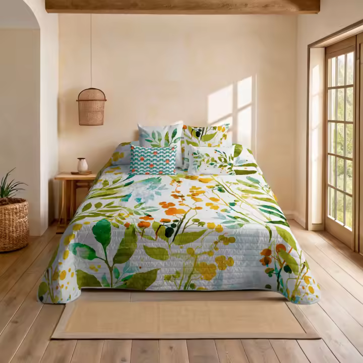 COLCHA BOUTI 100% ALGODÓN GINGKA NATURALS FABRICADO EN ESPAÑA - 1