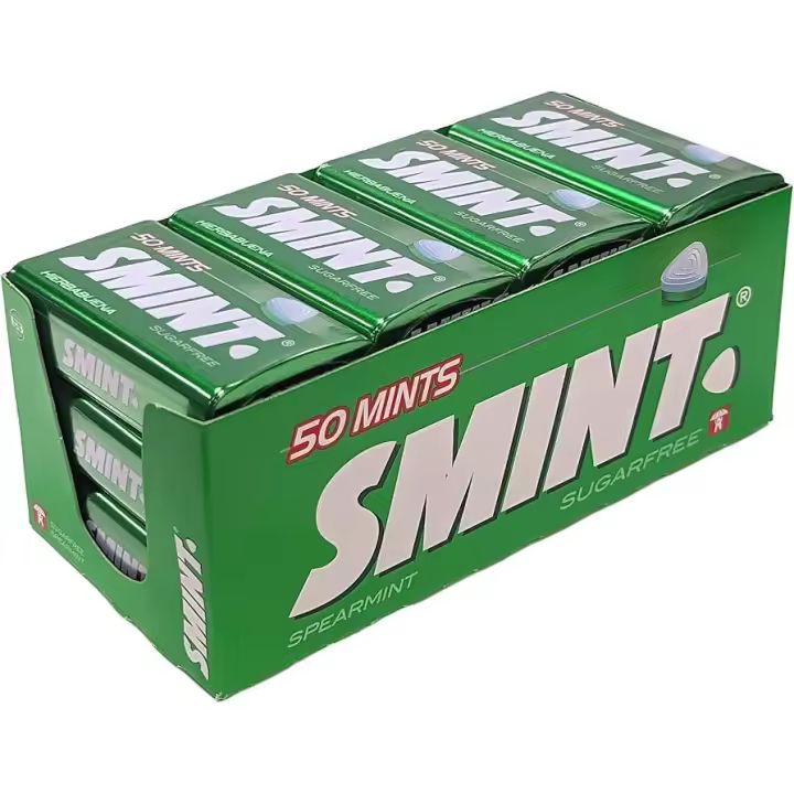 CARAMELOS SMINT HIERBABUENA LATA ESTUCHE 12 UNDS SIN AZUCAR - 1