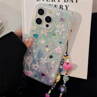 Funda De Teléfono Estrellada Y Corazón En Colores Coreano Para iPhone 17 Air 16 15 14 12 13 11 pro Max Con Cadena Resistente Al Choque Y Duro - details 6