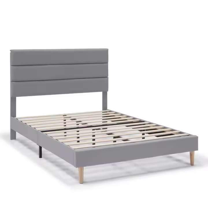 Estructura de Cama tapizada Aroma de 30 cm,135-140x190 cm, color Gris claro VS Venta-Stock - 1