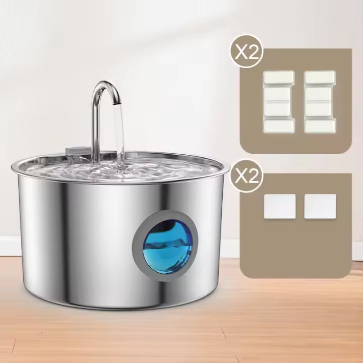 Fuente De Agua Para Gatos 3.2L/108oz Acero Inoxidable Dispensador Automático De Agua Para Mascotas Accesorios Para Gatos - 1