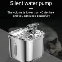 Fuente de acero inoxidable con marca de agua para gatos, dispensador automático de agua, filtro con Sensor, bomba Ultra silenciosa - detalles 4