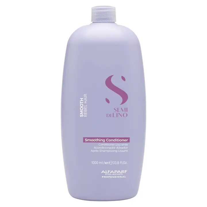 Alfaparf Milano Semi di Lino Smooth Smoothing Conditioner 1000 Ml. / Acondicionador Alisador para Cabello Rebelde y Encrespado / Hidrata, Desenreda y Suaviza. - 1