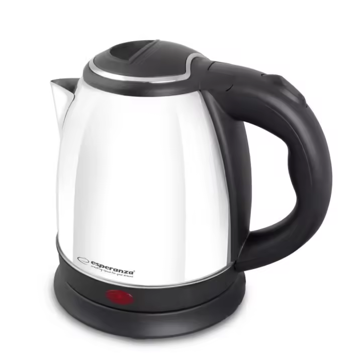 Esperanza ekk128w electric kettle 1L with 1350W power, stainless steel and plastic body, wireless control, 360° rotary base, and auto shut-off, perfect for fast boiling water heating. - 1