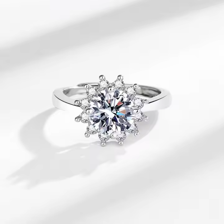 Anillo De Moissanita 2ct En Plata De Ley 925 Para Mujer Joyería De Boda Y Compromiso Calidad Superior Moda Fiesta - 1