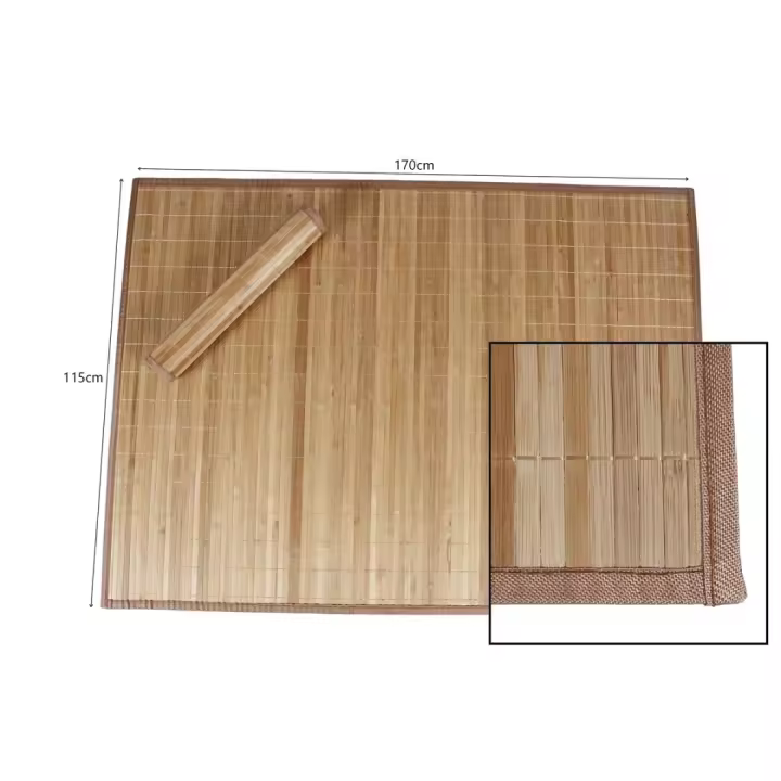 Maxia Market - Alfombra De Bambú Antideslizante y Resistente Decoración del Hogar - Ideal para Salón, Comedor o Recibidor - Color Natural - 1