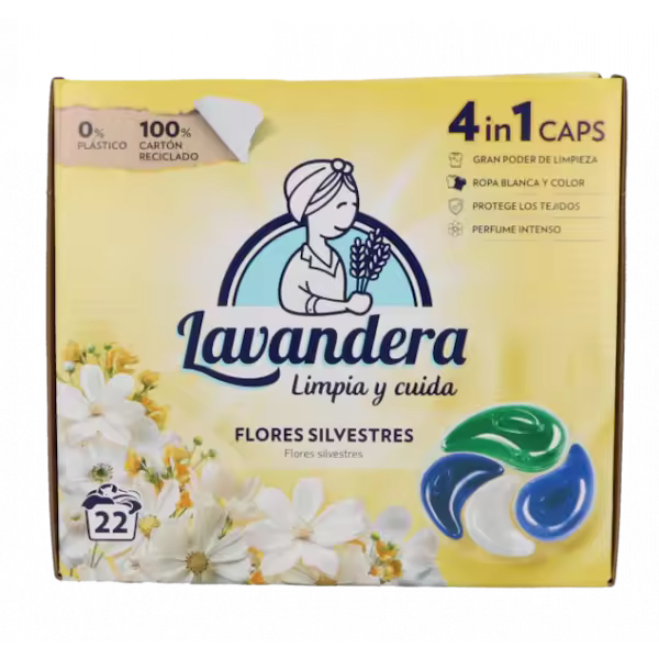 LA ANTIGUA LAVANDERA Detergente Capsulas Universal Floral 22 uds Detergente en Cápsulas - 1