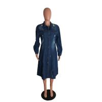 Nueva Llegada Chaqueta De Larga Manga Completa De Algodón Y Vaquera Para Mujer Abrigo De Trench Cardigan Capa De Jean Estilo High Street Otoño/Invierno - details 16