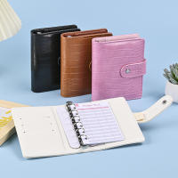 Cubierta De Cuero PU Para Cuaderno A7 De Color Cocodrilo Con 6 Anillos Clip-on Estuche Para Libros De Notas Y Diario De Estaciónery - details 0